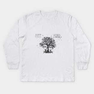 Kids reading under tree Kids Long Sleeve T-Shirt